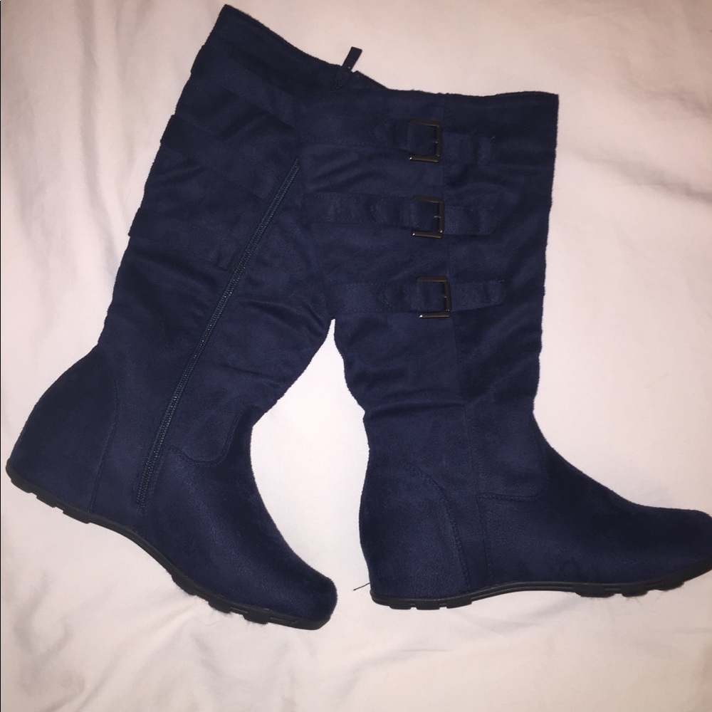 Wanted navy suede blue boots